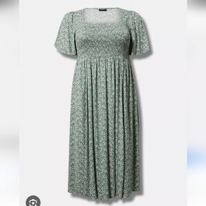 Torrid A Line Smocked Midi Dress